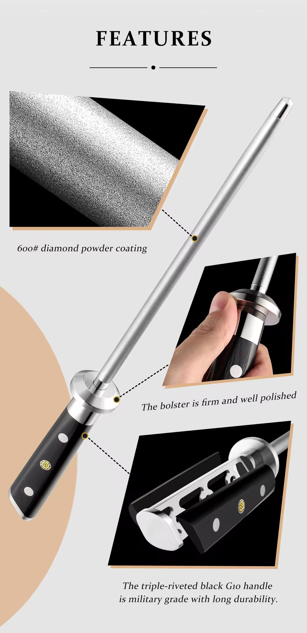 Title 5, Diamond Professional Sharpening Steel Household