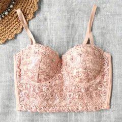 Women's Lace Spaghetti-strap Camisole Top - Skin Colour - View 1
