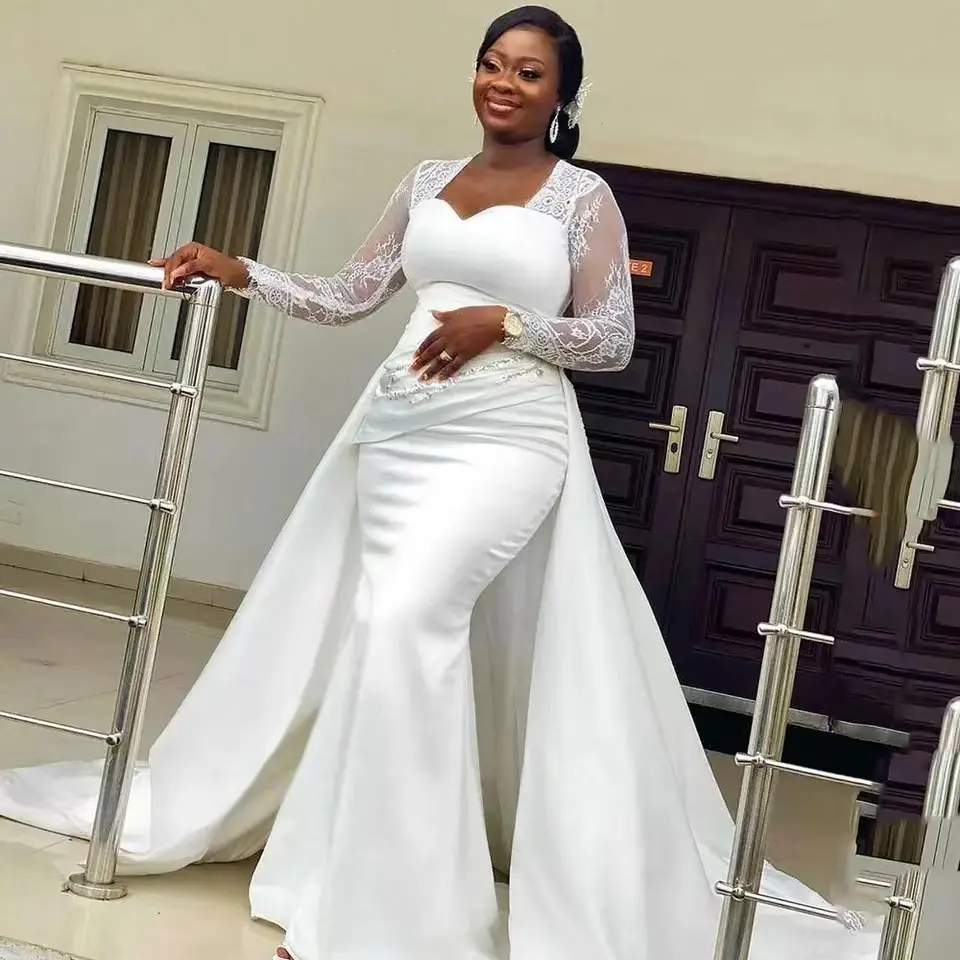 Slim High Waist White Satin Party Bridal