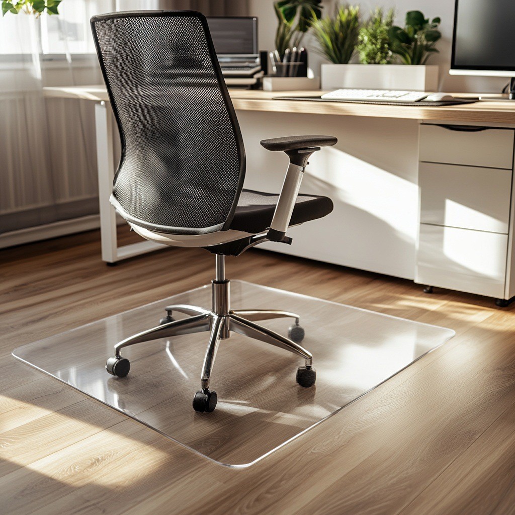 Transparent Mat For Office Study Desks Suitable For Hard Floors
