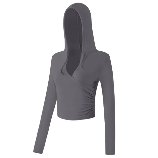 Pilates Workout Long sleeve T shirt Training Fitness Apparel Gray Grey - Shop at LoveMi