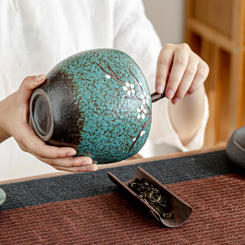 Hand-painted Vintage-printed Ceramic Airtight Tea Canister