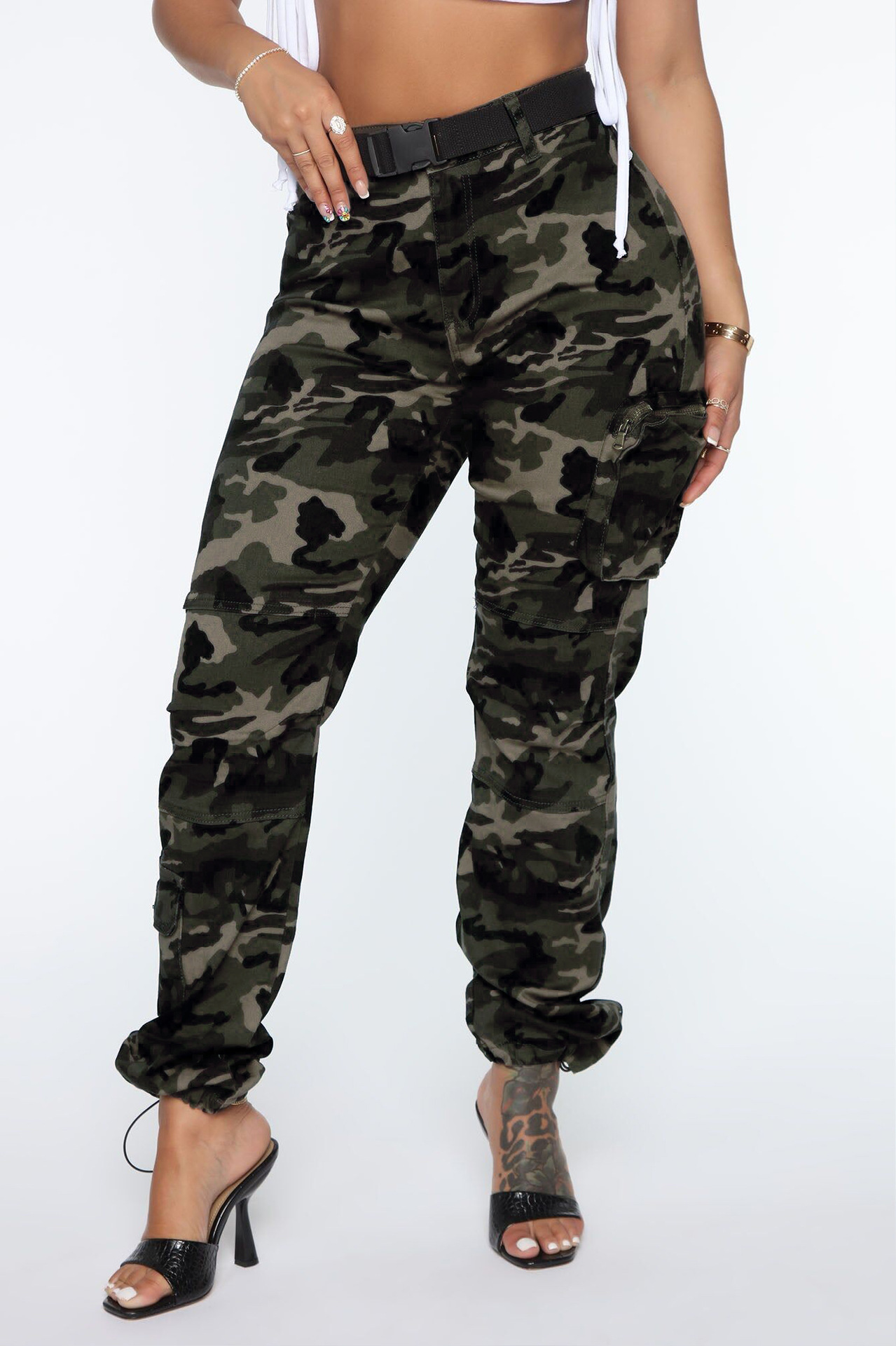 Title 4, Denim Camouflage Cargo Pants Jeans Casual