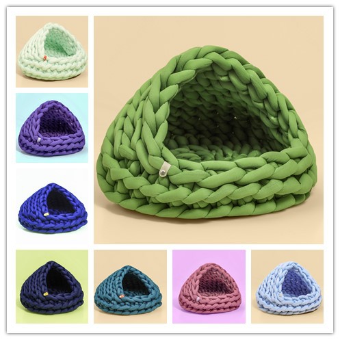 Four-Season Universal Knitted Wool Pet Cat House Winter Warmth Accessory