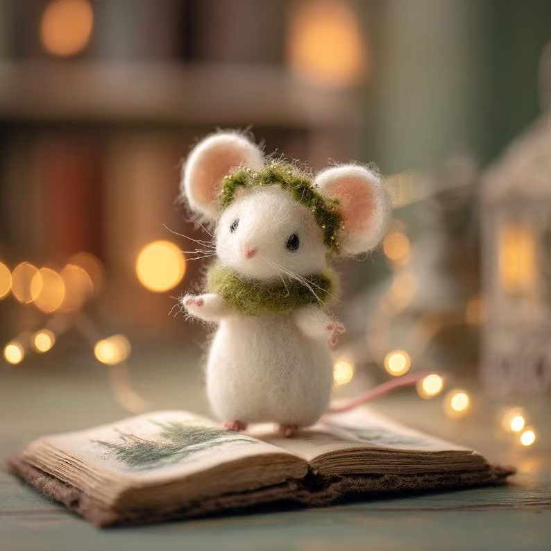 Felted Wool Christmas Little Mouse 6