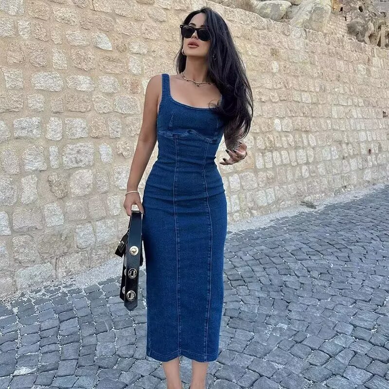 Women's Zippered Vest-Style Suspender Dress