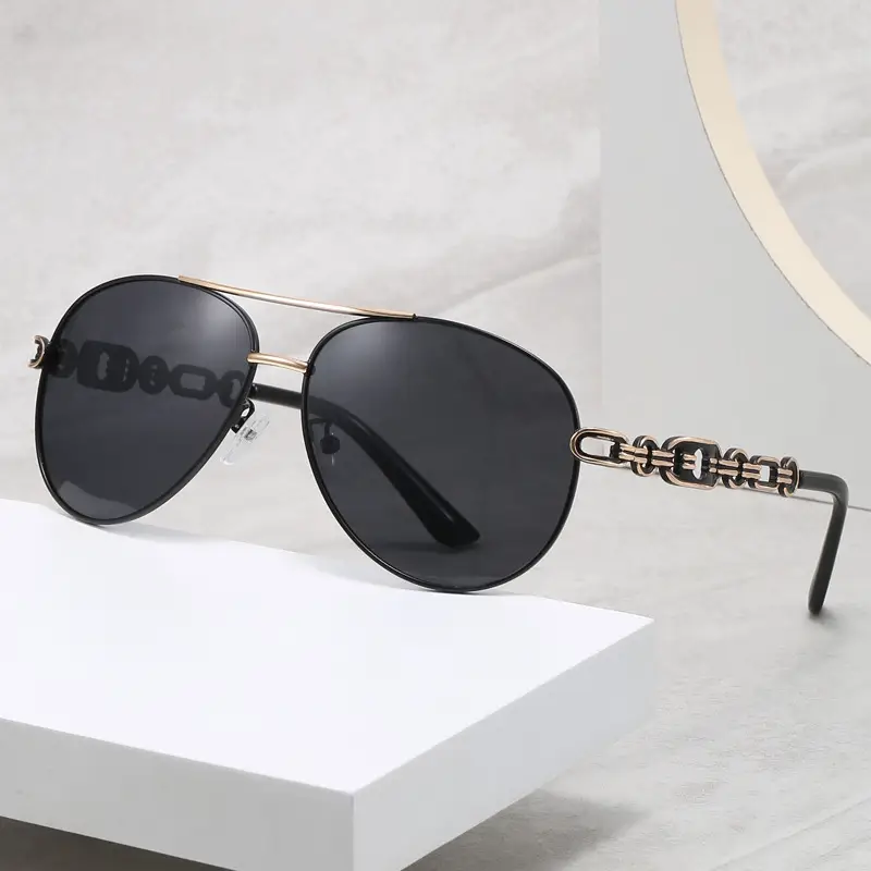 New Polarized Two-tone Plated Fashionable Hollow Out UV Protective Sunglasses