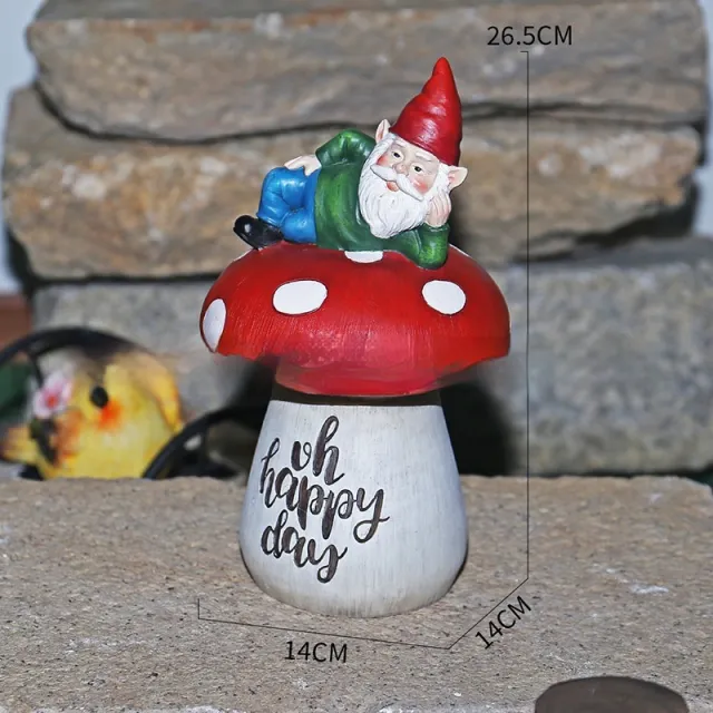 Garden Sitting Mushroom Decoration Garden Courtyard Elf Sculpture Landscape Decorations F515540B - Shop at LoveMi