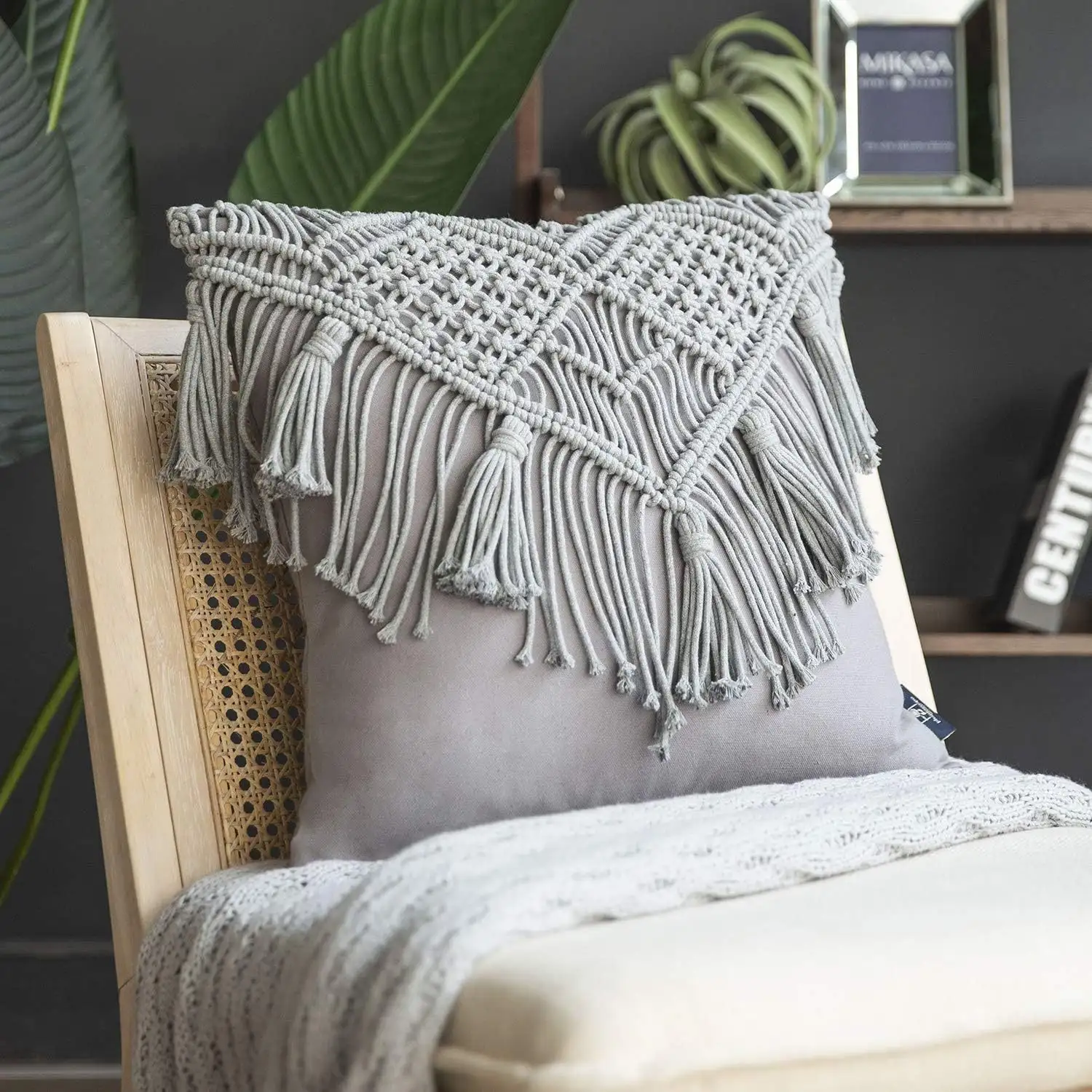 Cotton Rope Woven Tassel Sofa Cushion Cover