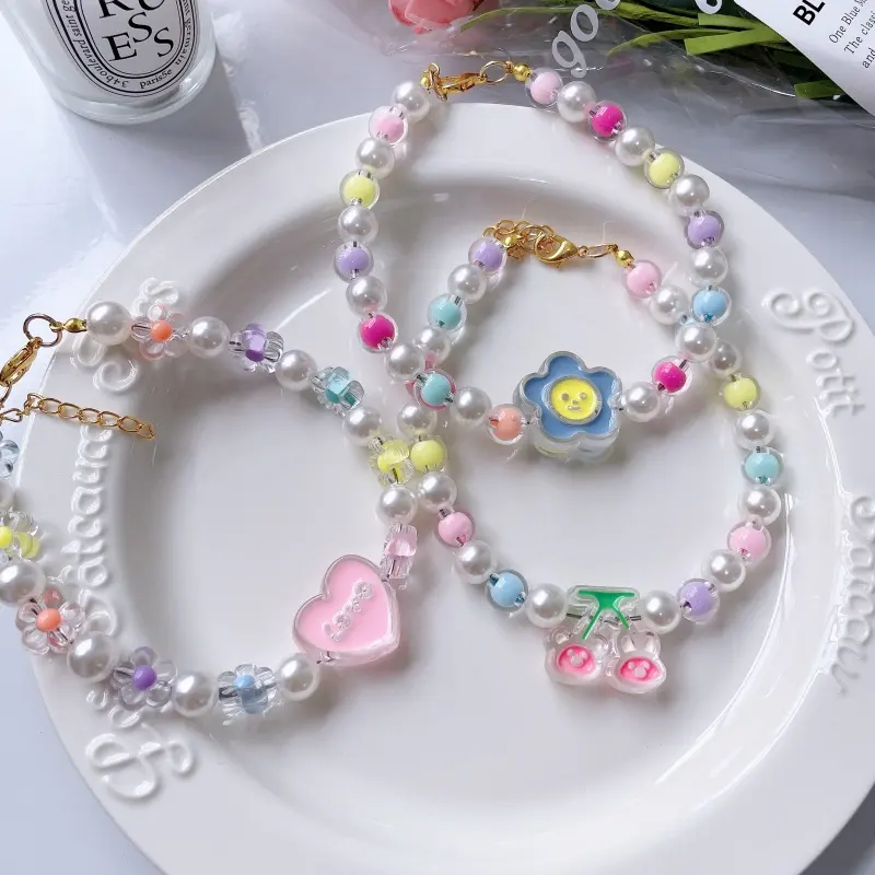Cute Flower Beaded Necklace for Pet Cats