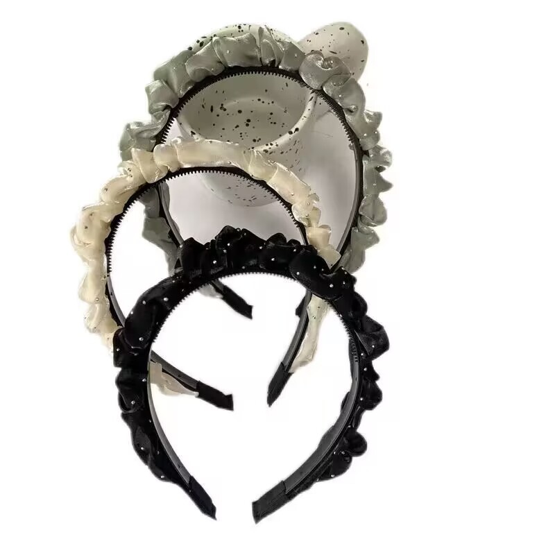 High Skull Top Wide Edge High-grade Pleated Headband - Image 5