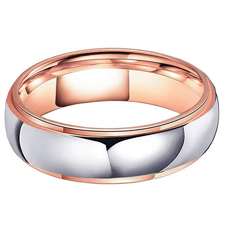 Lady Couple Inlaid Zircon Tungsten Ring