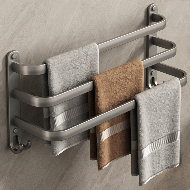 Bathroom Towel Bar Bathroom Double-bar Storage Rack