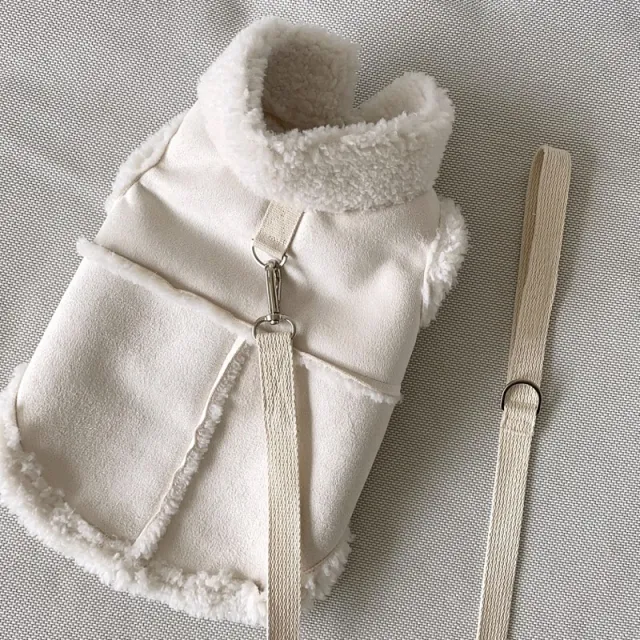 Pet Autumn And Winter Traction Warm Vest White - Shop at LoveMi
