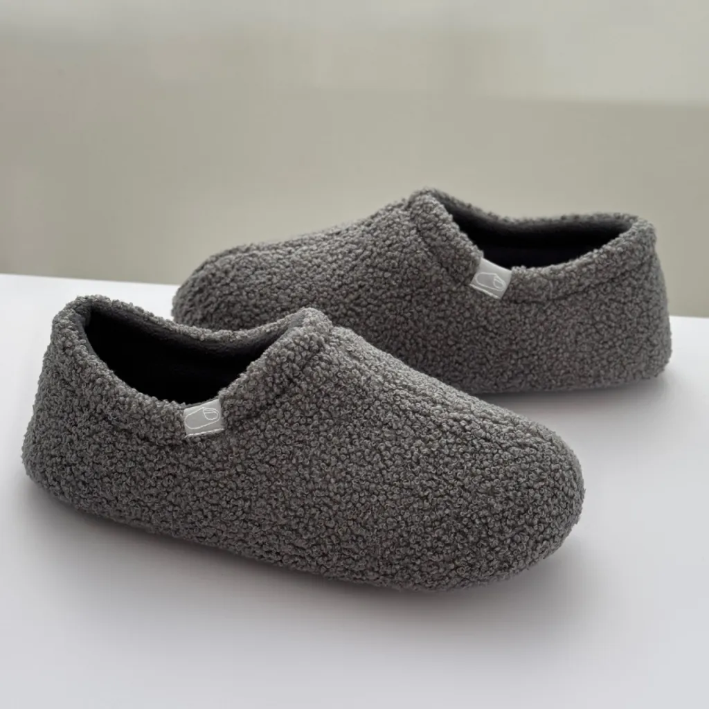 Women's Plush Memory Foam Loafers Polar Fleece - Gray
