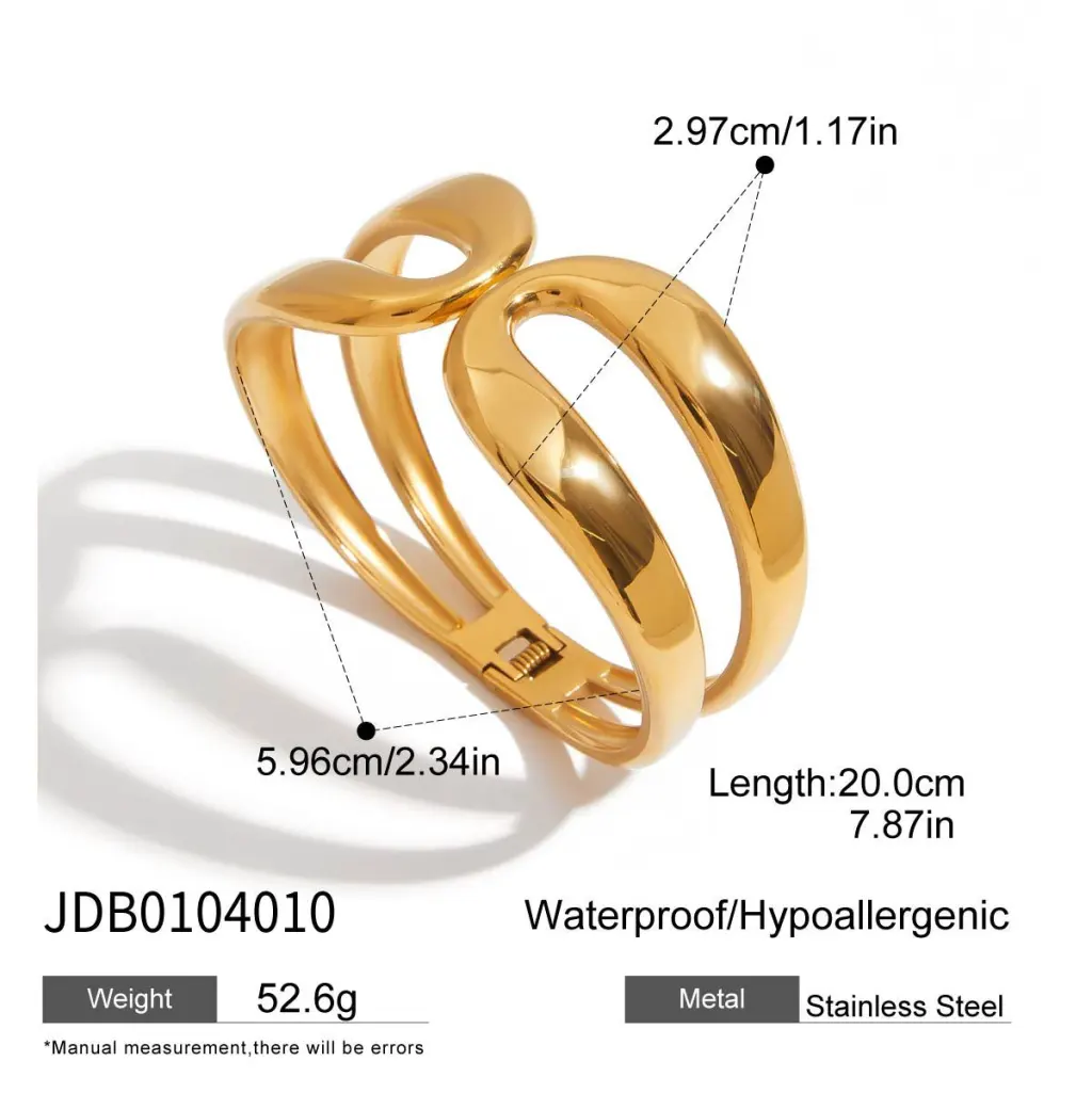 Stainless Steel Double-layer Spring Open Bracelet - Jdb0104010