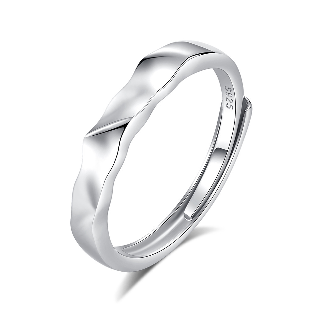 S925 Silver Love Endless Flow Couple Zircon Ring