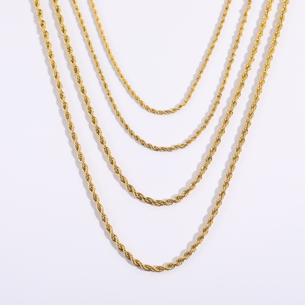 Stainless Steel Chain Necklace Twisted Rope Necklace