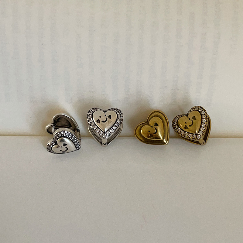 Double-Sided Love Ear Clip Women's Retro Distressed