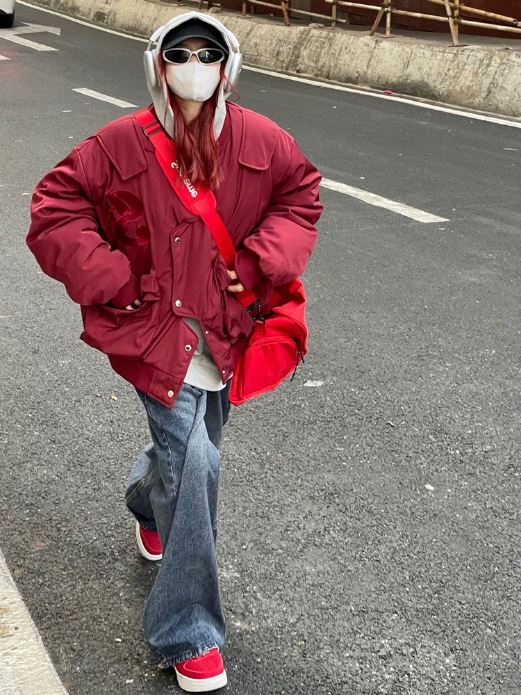 Loose Versatile Baseball Uniform Cotton-padded Jacket