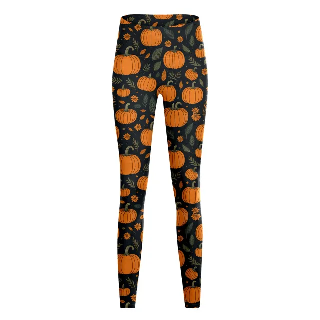 Women's Fashion Casual Halloween Pumpkin Print High Waist Yoga Slim Fit Fitness Pants Yjkxps149 Xl - Shop at LoveMi