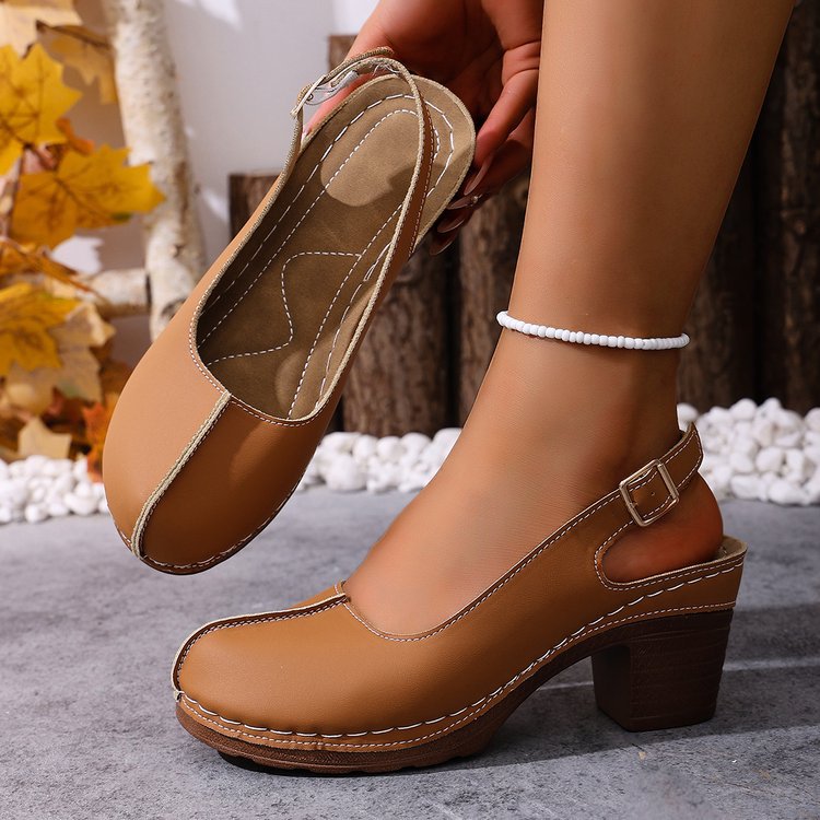 Chunky Heeled Retro Sandals, picture 5 of 11