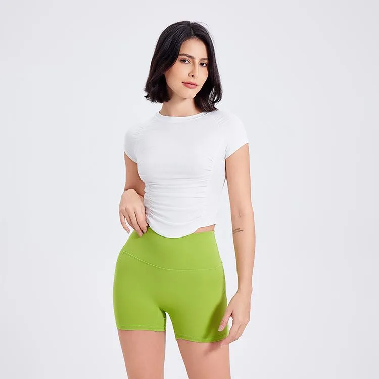 Women's Fashionable Pleated Short-sleeved T-shirt