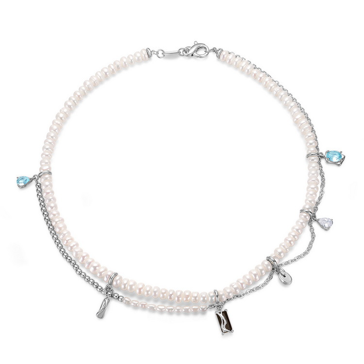 Trendy Cool Temperament Personality Double-layer Pearl Necklace