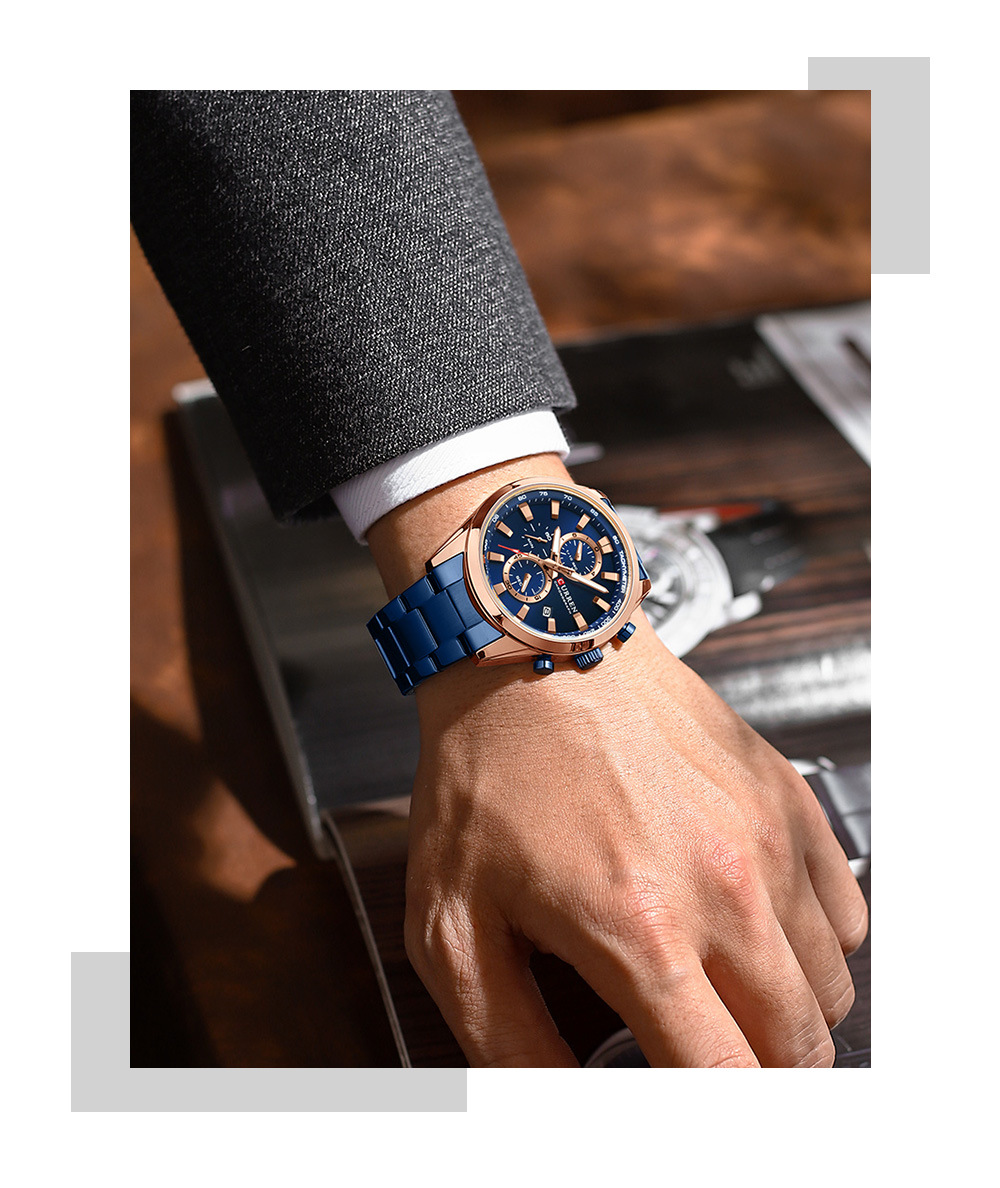 Men's Steel Belt Six-pin Chronograph Quartz Watch - Image 2