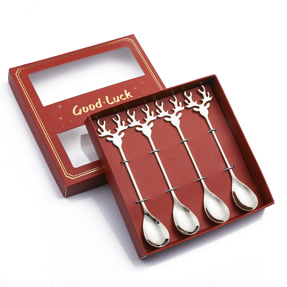 Elk Cute Dessert Stir 304 Stainless Steel Coffee Spoon