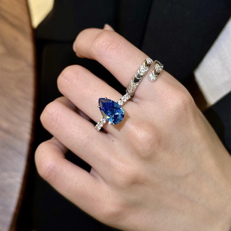 Sapphire Teardrop Ring, picture 3 of 3