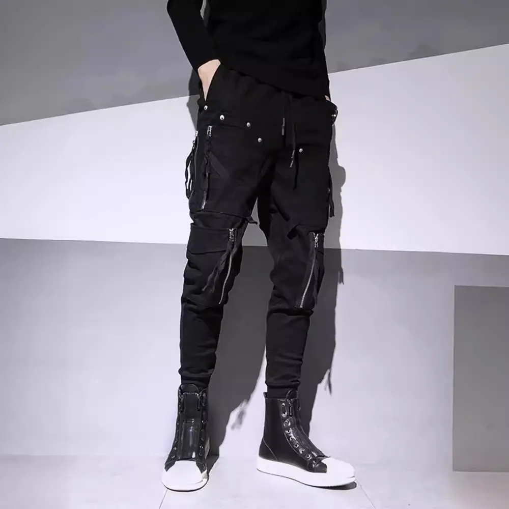 Dark Fashion Zipper Decorative Slim Fit Feet