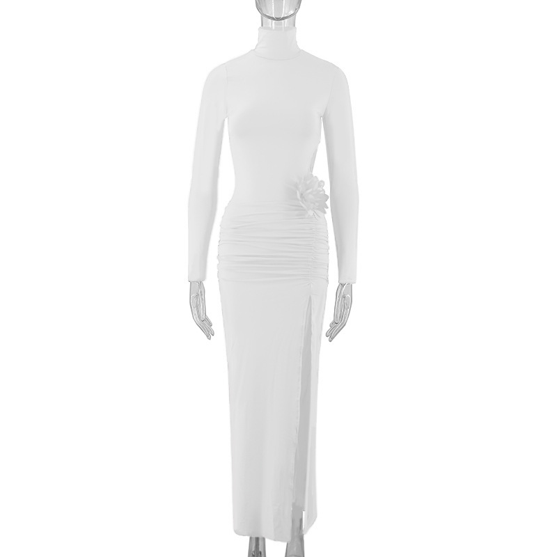 Elegant High neck Evening Gown For Women White - Shop at LoveMi