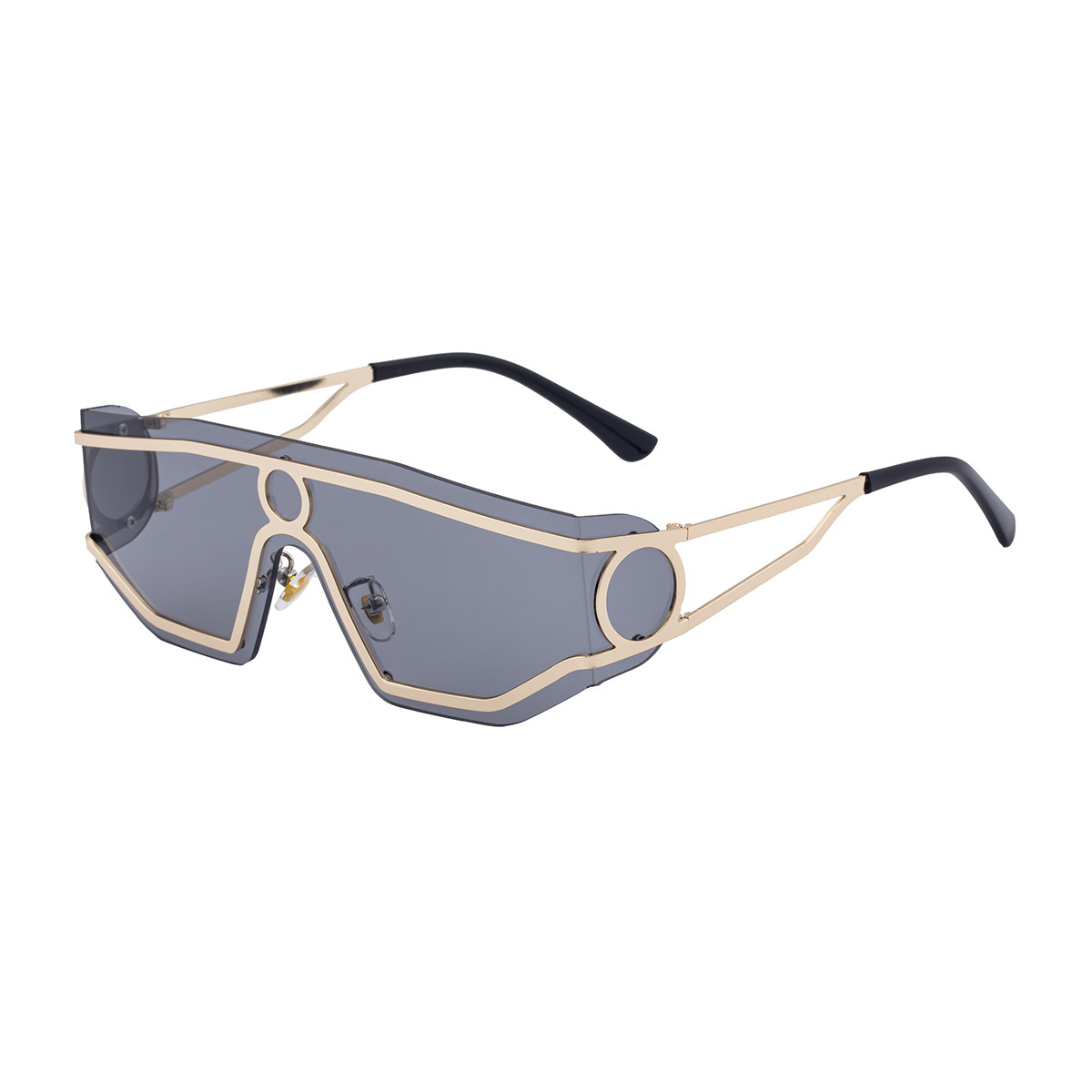One Piece Mirror Sunglasses For Men Personalized Punk Style Sun Protection