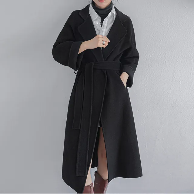 Fashion Women's New Autumn And Winter Woolen Coat Black - Shop at LoveMi