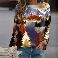 Women's Fashion 3D Casual Round Neck Sweater Baggy Coat - Hjq Ywt134-L - View 1