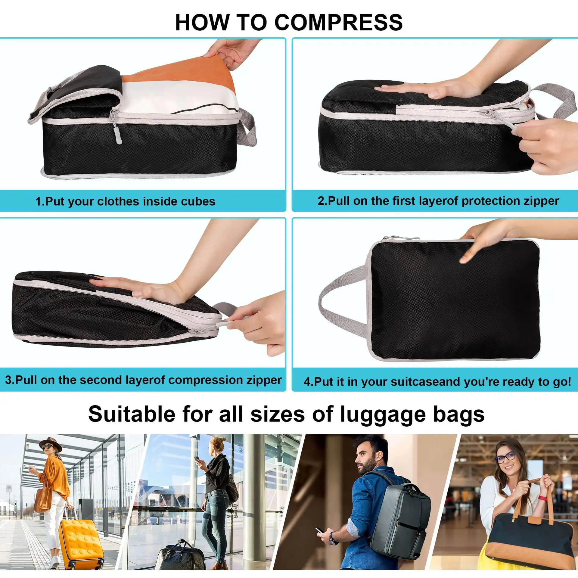 Travel Storage Bag Compression 6-Piece Set