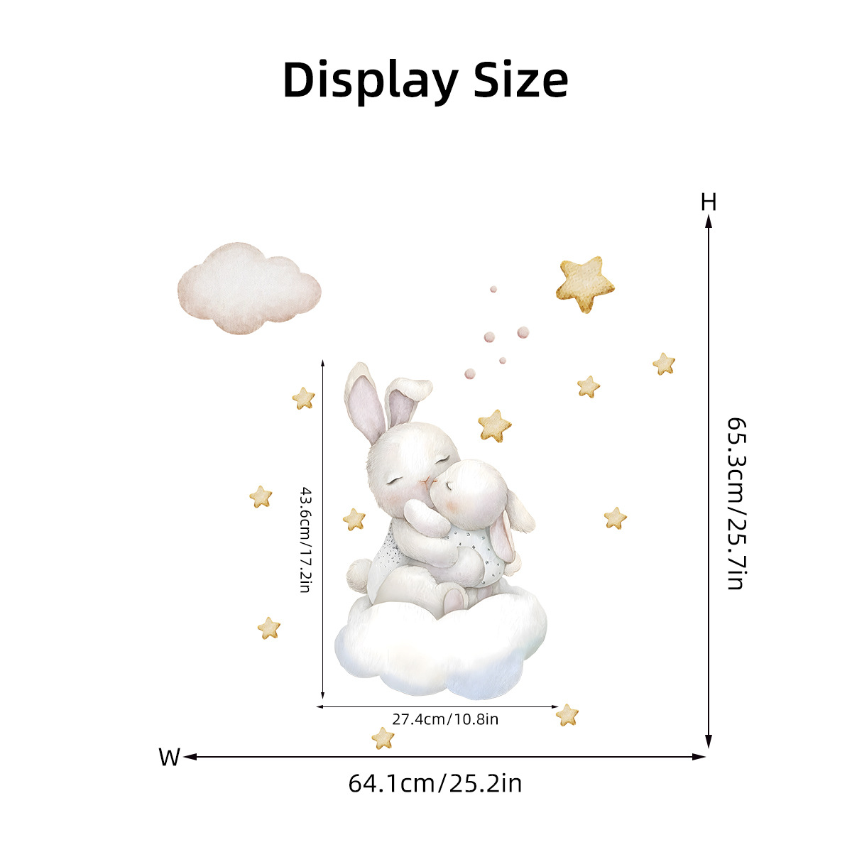 Title 5, Cute Healing Hug Bunny Self-adhesive Wall Stick...