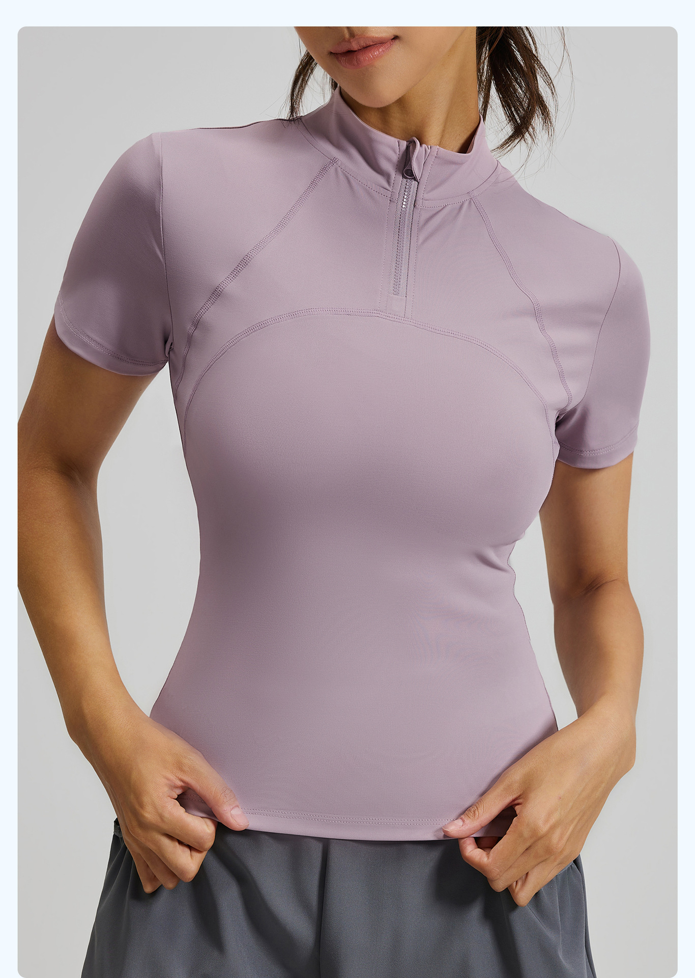 Women's Outdoor High-Elastic Half-Zip Yoga Top 10 Women's Outdoor High-Elastic Half-Zip Yoga Top