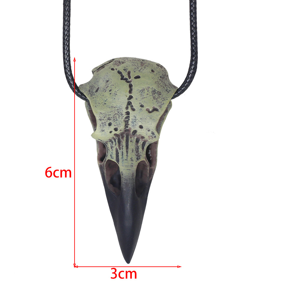 Resin Men's Necklace Skull Crow Head Ornaments