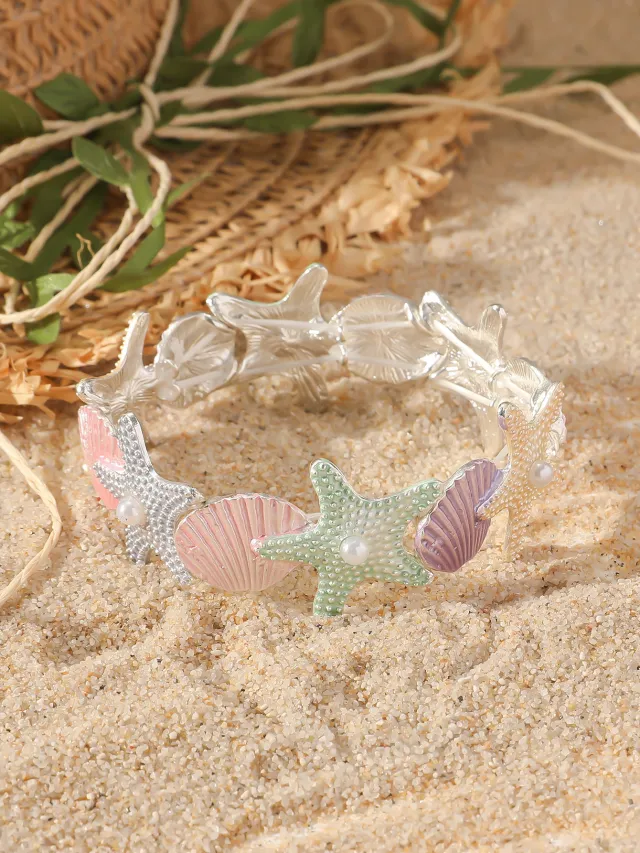 Beach Vacation Style Starfish Shell Bracelet As Main Image - Shop at LoveMi