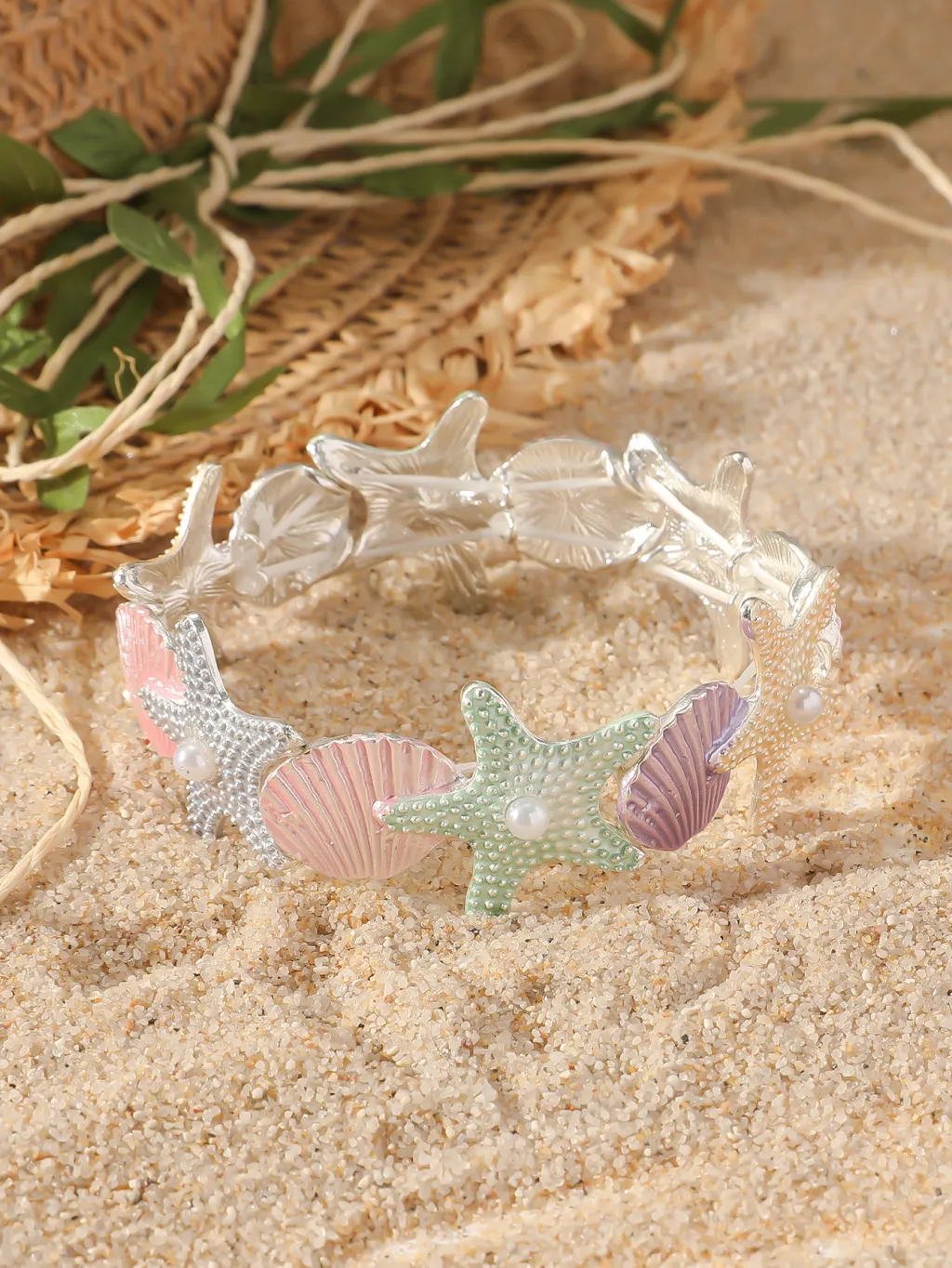 Beach Vacation Style Starfish Shell Bracelet - As Main Image