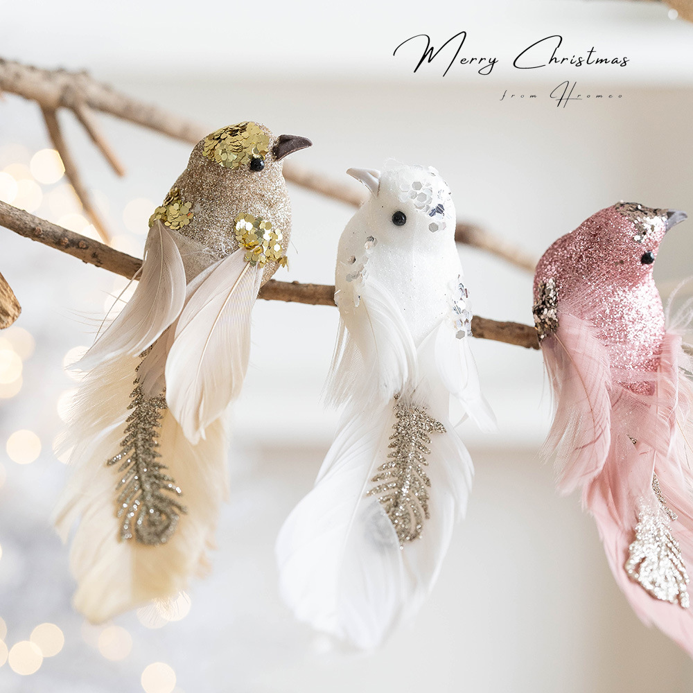Simulation foam feather bird decoration christmas tree