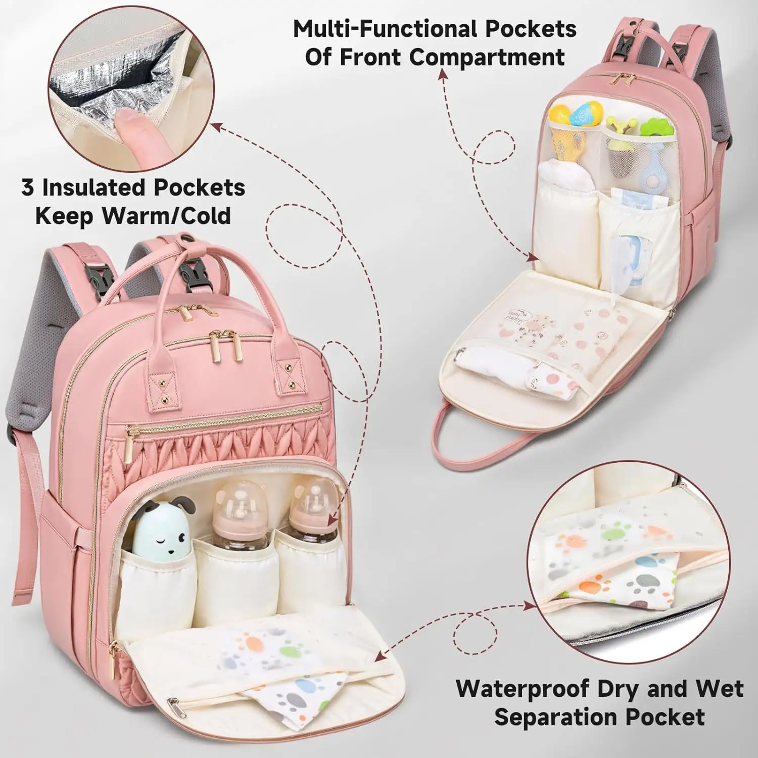 Large-Capacity Fashionable Waterproof Baby Travel Backpack