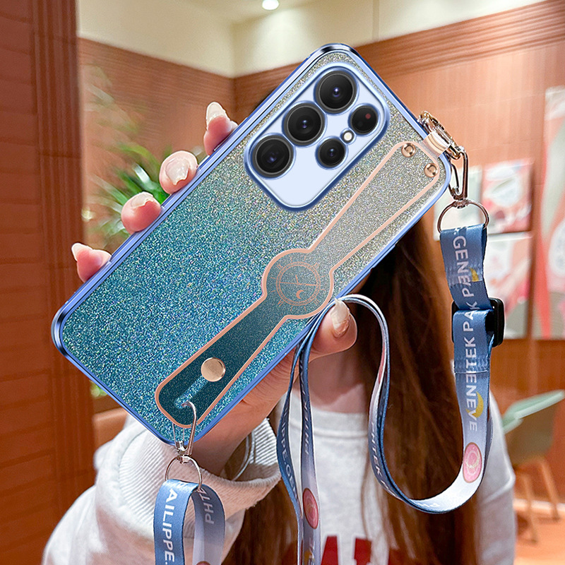 Gradient Glitter Wristband Cross Body Lanyard Phone Case - Image 6