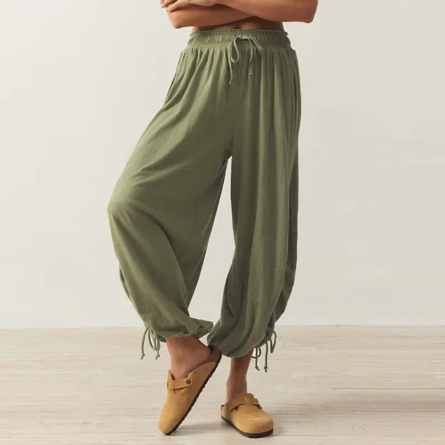 Drawstring Versatile Casual Comfortable Bloomers Army Green - Shop at LoveMi