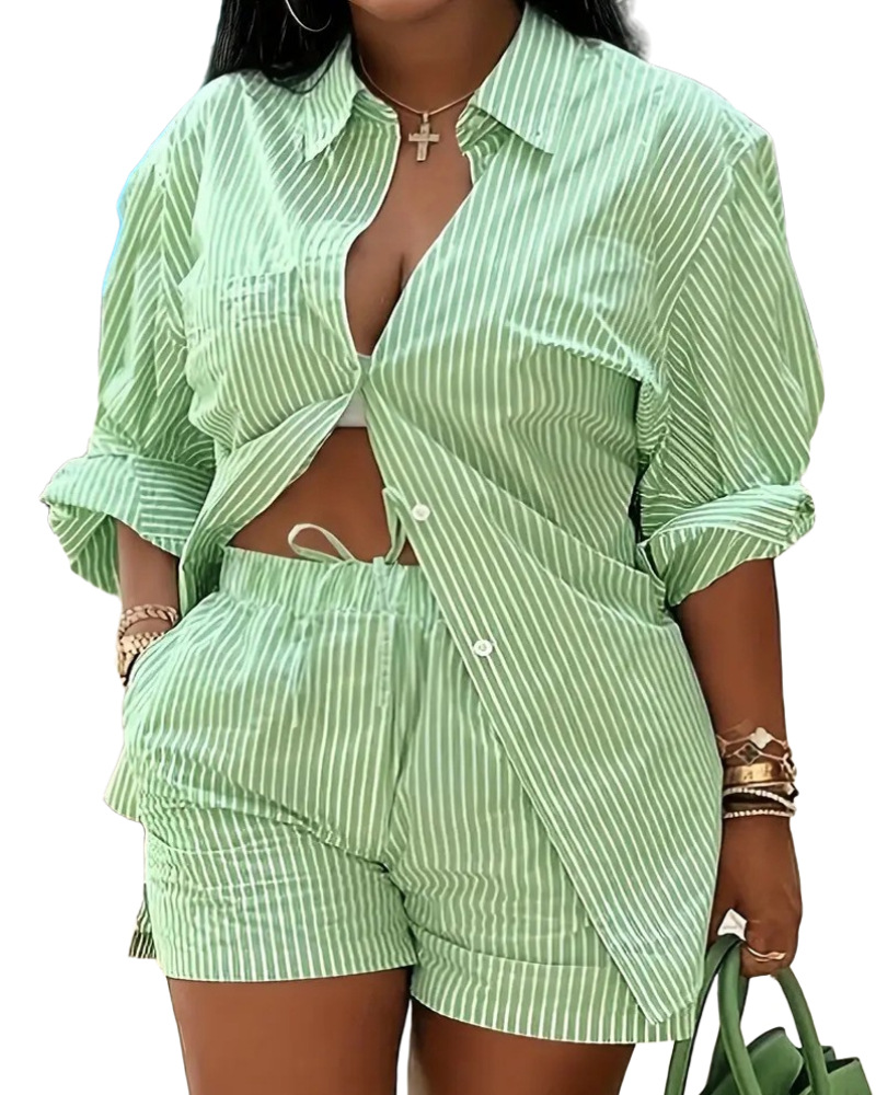 Women's Lace Up Printed Shorts Suit - Image 23