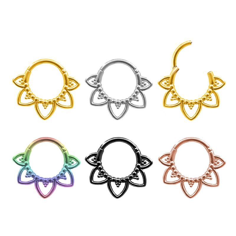 Stainless Steel Casting Flower Nose Ring