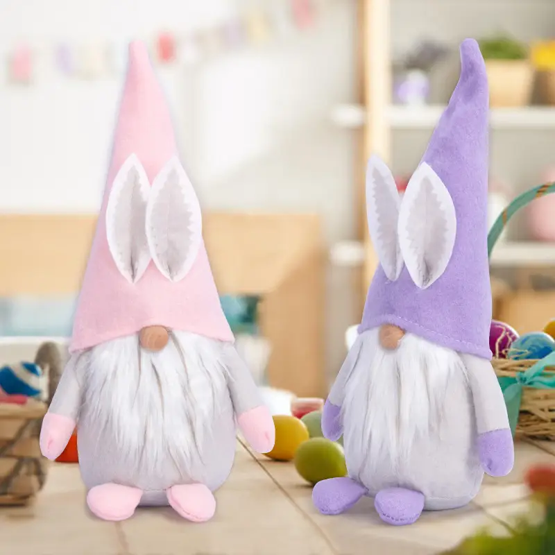 Easter Decoration Rabbit Three-color Rudolf Faceless Doll Window Decoration Venue Layout