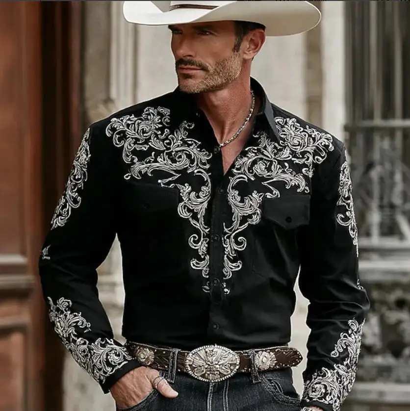 Mens Summer Short-Sleeve Striped Floral Shirt